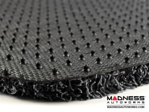 FIAT 124 Floor Mats - All Weather - Rubber Woven Carpet - Black + Grey